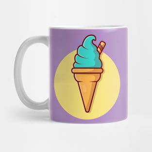 Ice Cream Cone Cartoon Vector Icon Illustration (5) Mug